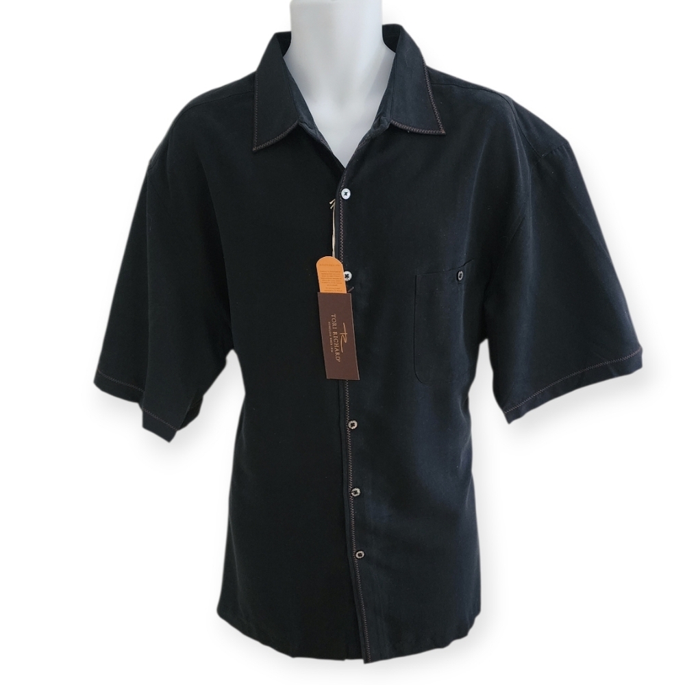 Tori Richard Silk Aloha No Evil Men's Black Short Sleeve Shirt NWT 2XL